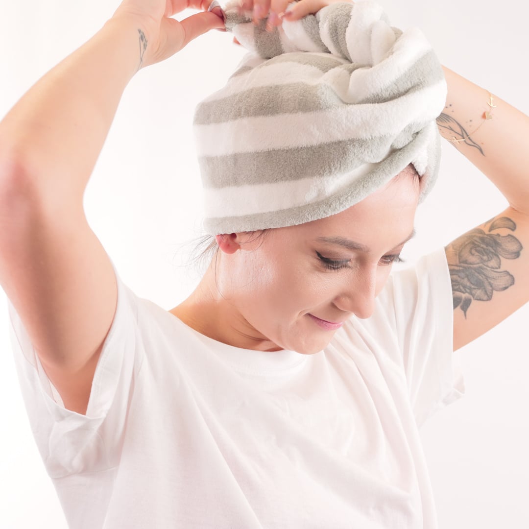Recznik z mikrofibry turban do suszenia wlosow
